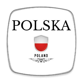 Flagge Polens, polnischer Stolz - Viereckiger Kühlschrankmagnet - Weiß - Vorne