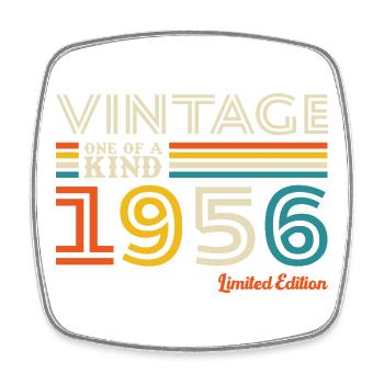 1956 Vintage Retro Birthday Gift - Square fridge magnet - white - Front