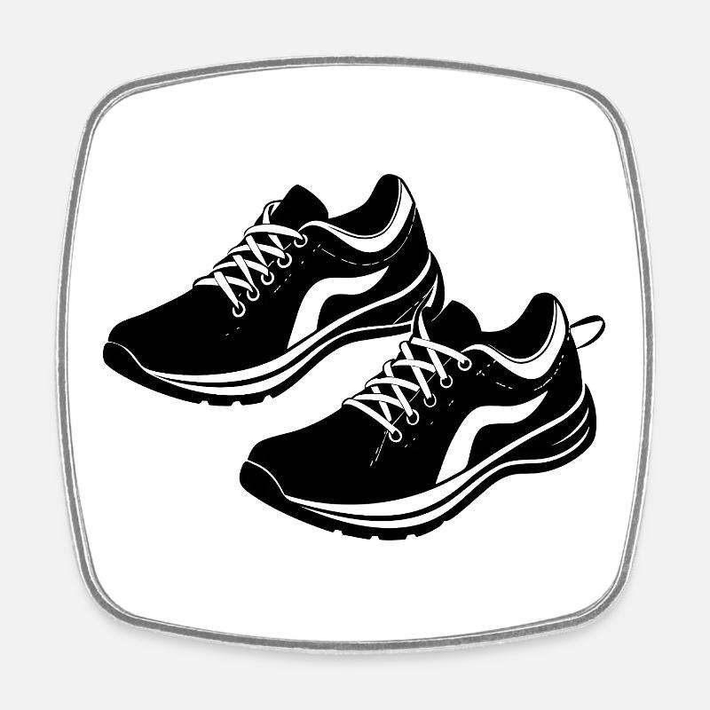 Chaussures de course - Magnet carré - blanc