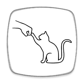 Équipe Patte de Chat Drôle de Poing - Magnet carré - blanc - Devant