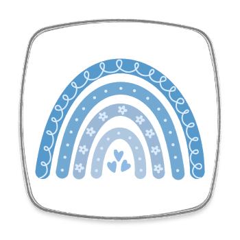 Boho Regenbogen blau - Viereckiger Kühlschrankmagnet - Weiß - Vorne