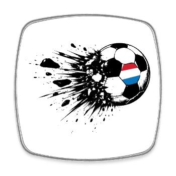 Football Holland Flag Ball Design - Magnet carré - blanc - Devant