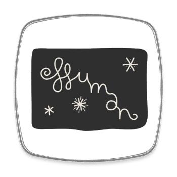 Human - Square fridge magnet - white - Front