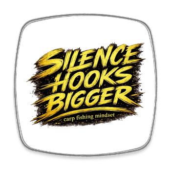 Silence Hooks Bigger Carp Fishing Mindset - Square fridge magnet - white - Front