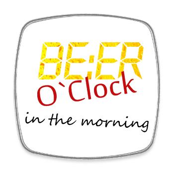 Beer Bier saufen - Viereckiger Kühlschrankmagnet - Weiß - Vorne
