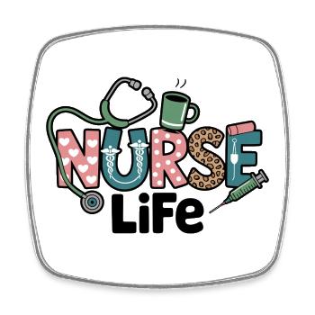 Cadeau pour Nurse Life : Cadeau - Magnet carré - blanc - Devant