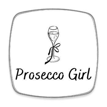 Prosecco Girl - Design with Prosecco Glass - Square fridge magnet - white - Front