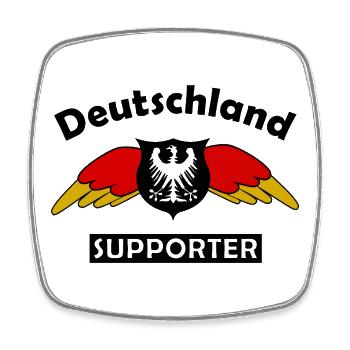 Rote Deutschland Flügelpaare in Gold - Viereckiger Kühlschrankmagnet - Weiß - Vorne