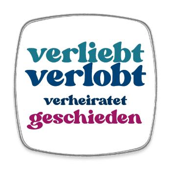 Beziehungsphasen Typo Druck - Viereckiger Kühlschrankmagnet - Weiß - Vorne