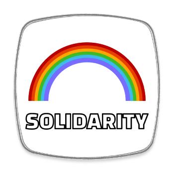 Pride Solidarity Rainbow Gay Ally - Viereckiger Kühlschrankmagnet - Weiß - Vorne