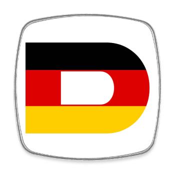 D- Deutschland Flagge Stil - Viereckiger Kühlschrankmagnet - Weiß - Vorne