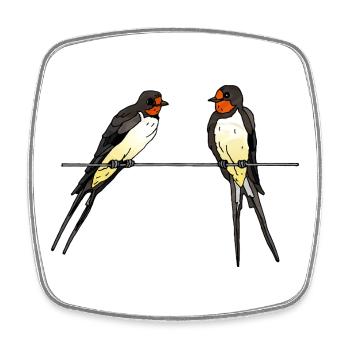 Schwalben - Viereckiger Kühlschrankmagnet - Weiß - Vorne