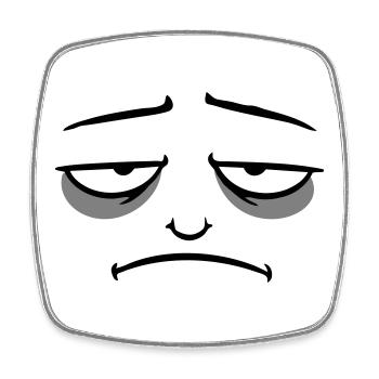 Grumpy sad disappointed face funny - Square fridge magnet - white - Front