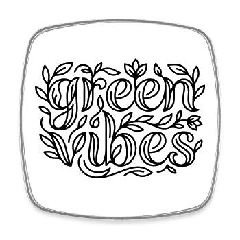 Green Vibes - Square fridge magnet - white - Front