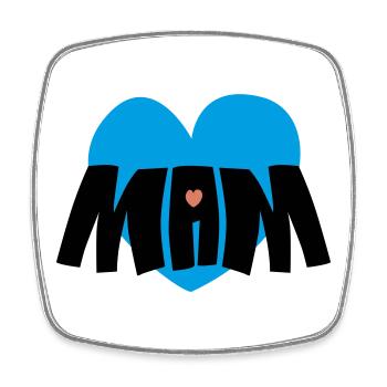 Cœur de maman - Magnet carré - blanc - Devant