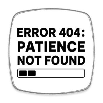 Error 404: Page Not Found Typo Art - Viereckiger Kühlschrankmagnet - Weiß - Vorne
