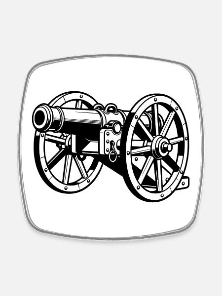 Cannon - Square fridge magnet - white