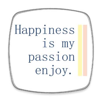 Le bonheur est ma passion - Magnet carré - blanc - Devant