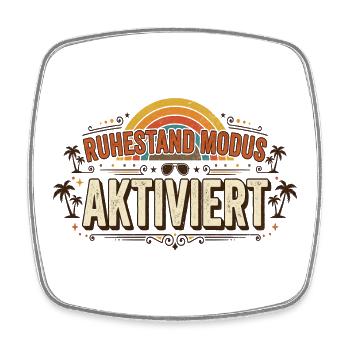 Ruhemodus Aktiviert Retro Sunset - Viereckiger Kühlschrankmagnet - Weiß - Vorne