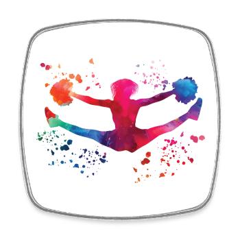 Cheerpom pom girls Mom Cheerleading - Magnet carré - blanc - Devant