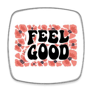 Feel Good Floral Motif - Square fridge magnet - white - Front