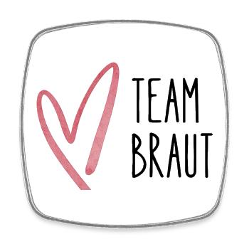 Team Braut. Herz – Modernes JGA Design - Viereckiger Kühlschrankmagnet - Weiß - Vorne