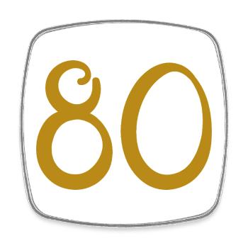 80 - Square fridge magnet - white - Front