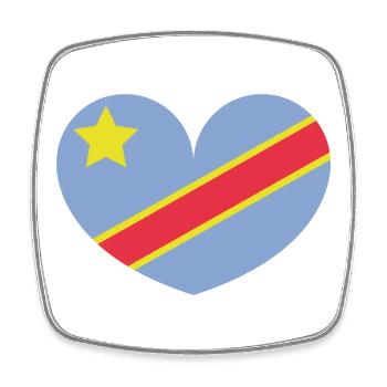 Kongo-Herzflagge - Viereckiger Kühlschrankmagnet - Weiß - Vorne