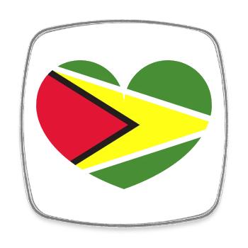 Guyana heart flag - Square fridge magnet - white - Front