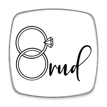Bridal Engagement Rings Wedding - Square fridge magnet - white - Front