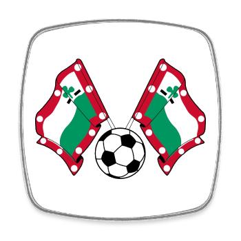 Drapeaux de football Meppel – Fierté du football - Magnet carré - blanc - Devant