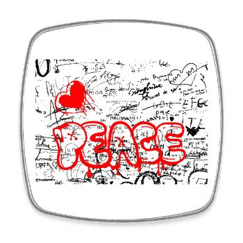 Pense Graffiti Heart Red - Square fridge magnet - white - Front