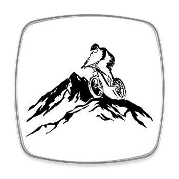 Mountainbike - Viereckiger Kühlschrankmagnet - Weiß - Vorne