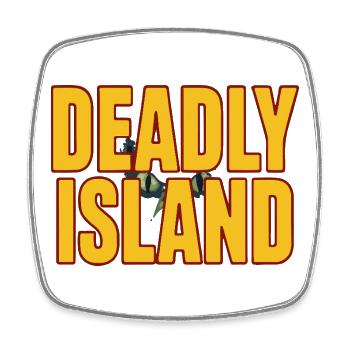Island Bold Text - Square fridge magnet - white - Front