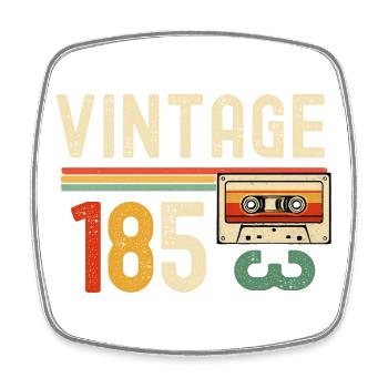Vintage 85 Cassette Retro - Square fridge magnet - white - Front