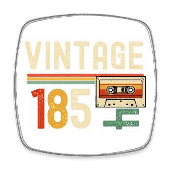 Vintage 85 Cassette Neon Stripes - Square fridge magnet - white - Front