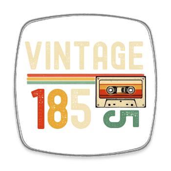 Vintage 185 Cassette Stripe - Square fridge magnet - white - Front