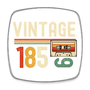 Vintage 1850's Retro Cassette - Square fridge magnet - white - Front