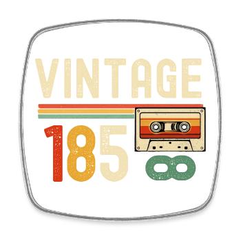Vintage 85 Cassette Retro - Square fridge magnet - white - Front