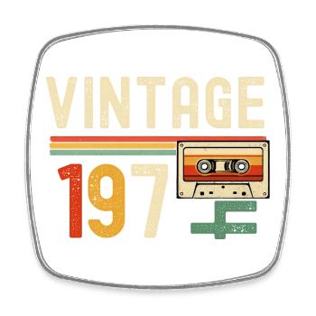 VINTAGE 1970 Cassette Bandes - Magnet carré - blanc - Devant
