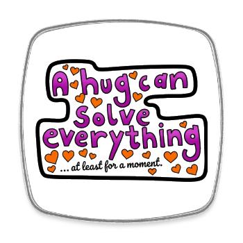 A hug can help - Square fridge magnet - white - Front