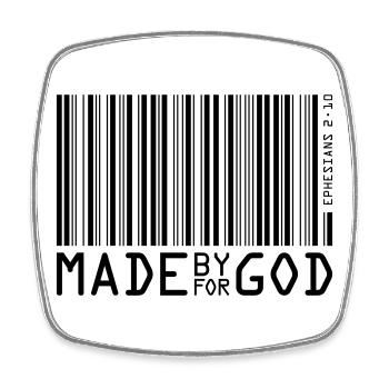 Made by God - Square fridge magnet - white - Front