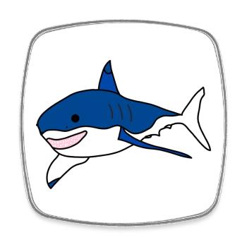 Great White Shark Cartoon - Square fridge magnet - white - Front