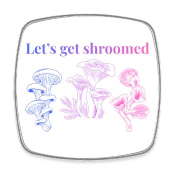 Neon-Pilz-Gradienten-Botanisches T-Shirt - Viereckiger Kühlschrankmagnet - Weiß - Vorne