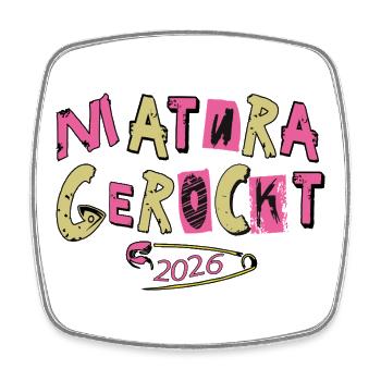 Matura gerockt - Viereckiger Kühlschrankmagnet - Weiß - Vorne