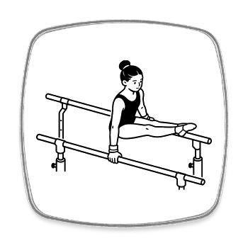 Gymnastik - Viereckiger Kühlschrankmagnet - Weiß - Vorne