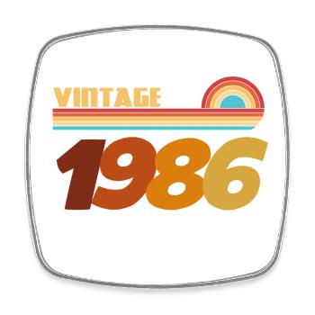 40 Years 1986 Rock Style T-Shirt - Square fridge magnet - white - Front