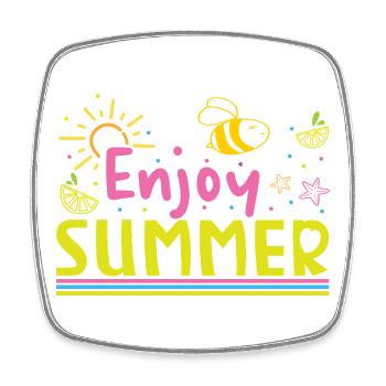 Enjoy the summer - Square fridge magnet - white - Front