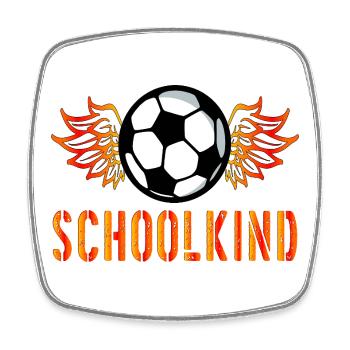 Fußballschule - Viereckiger Kühlschrankmagnet - Weiß - Vorne