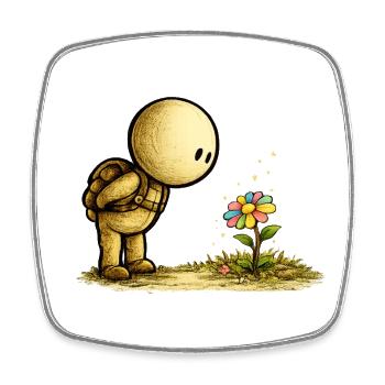 The Little Thought | Discover the beauty - Square fridge magnet - white - Front
